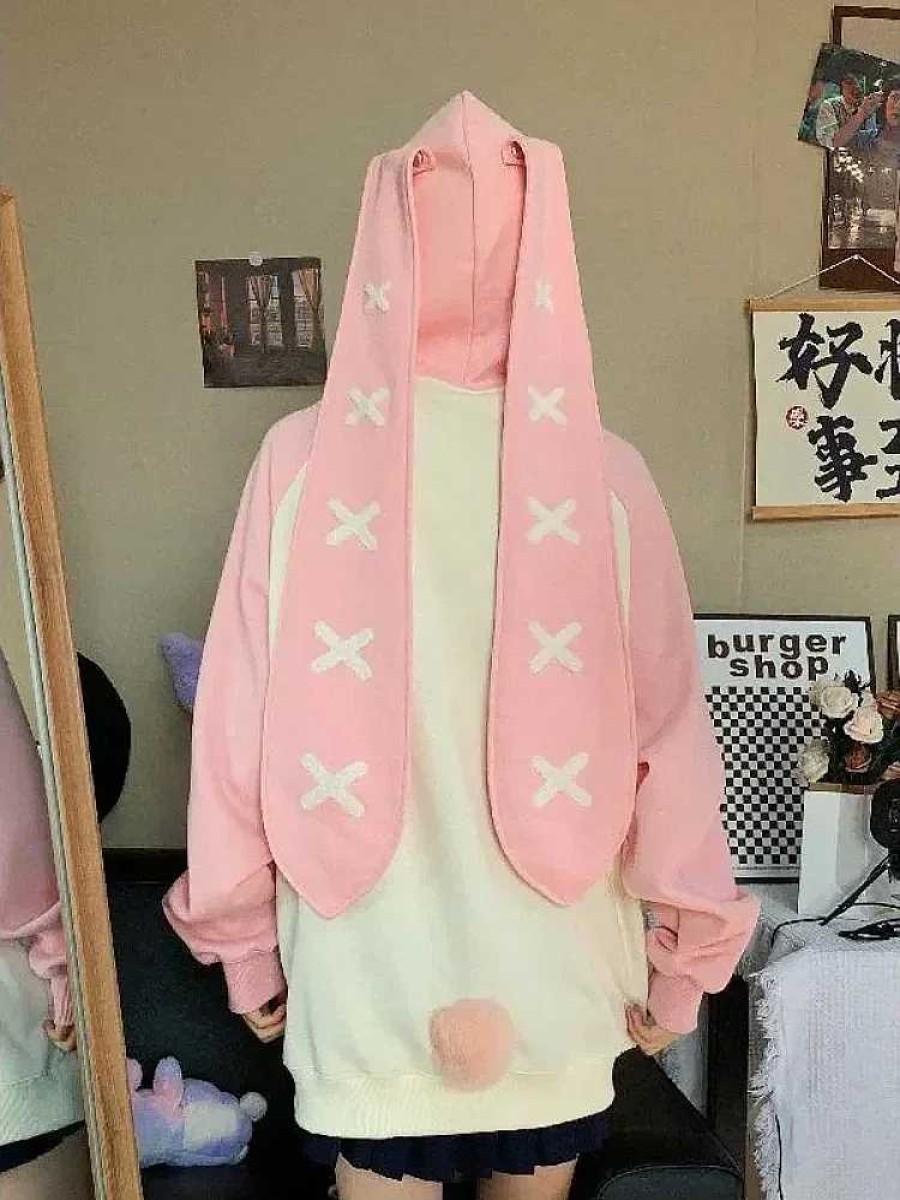 Clothing Kawaii Therapy | Kawaii Japanese Style Long Bunny Ears Hoodie Special Edition