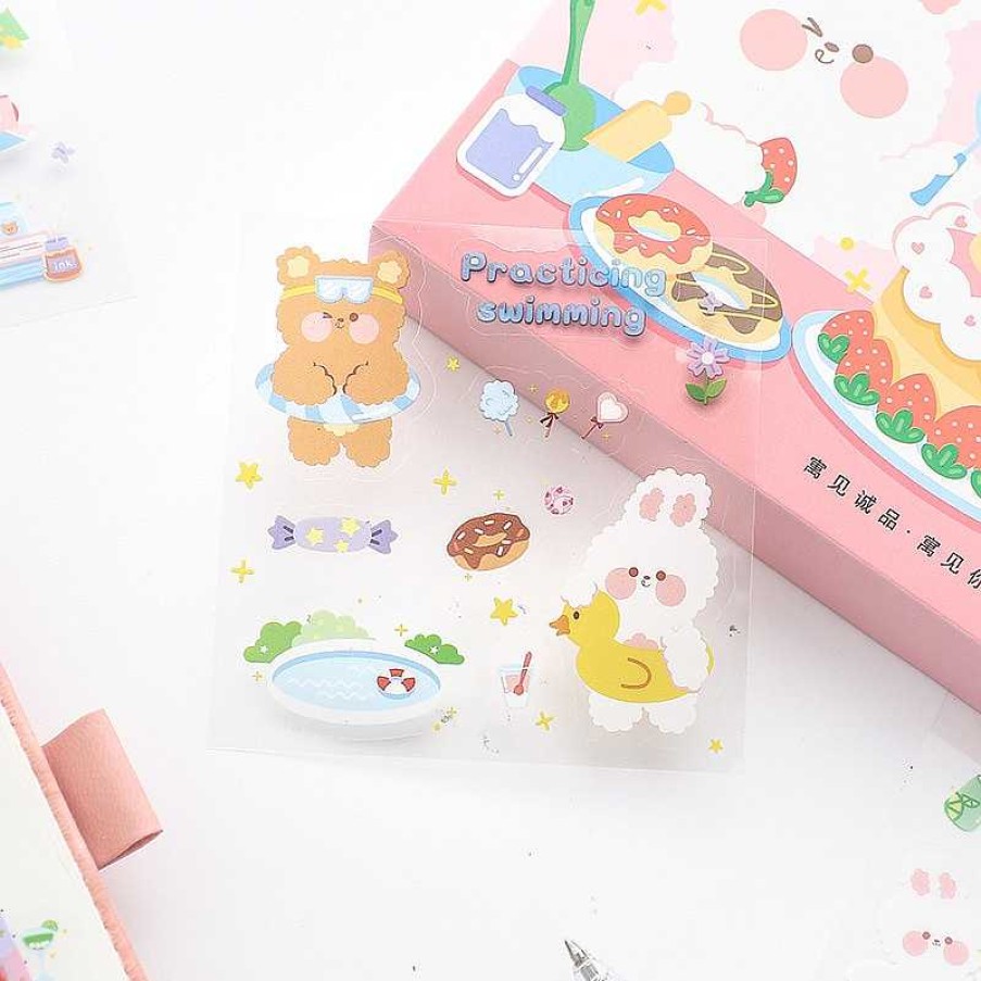 Stationery Kawaii Therapy | Kawaii Lovely Bear Harajuku Stickers (100 Sheets)