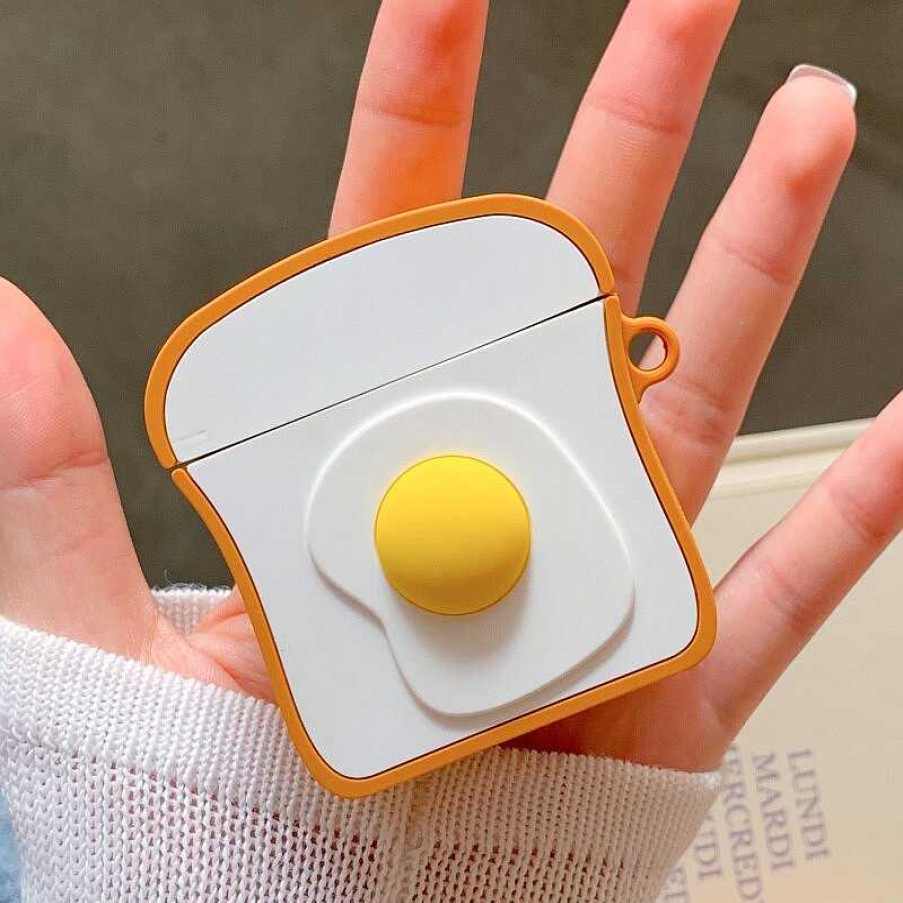 Accessories Kawaii Therapy | Kawaii Egg Toast Earphone Protective Case Style 1