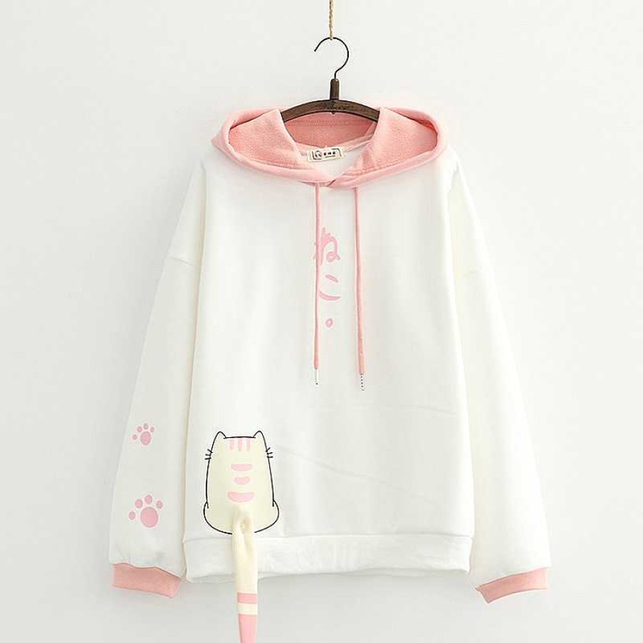 Clothing Kawaii Therapy | Kawaii Neko Cat Tail Harajuku Hoodie Limited Edition