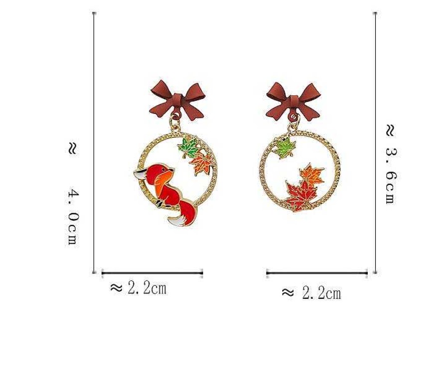 Accessories Kawaii Therapy | Kawaii Maple Fox Harajuku Earrings Limited Edition