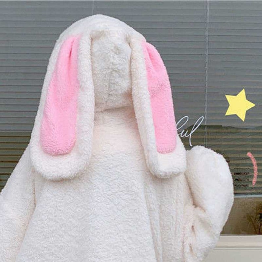 Clothing Kawaii Therapy | Kawaii Lovely Bunny Ears Harajuku Hoodie Limited Edition White