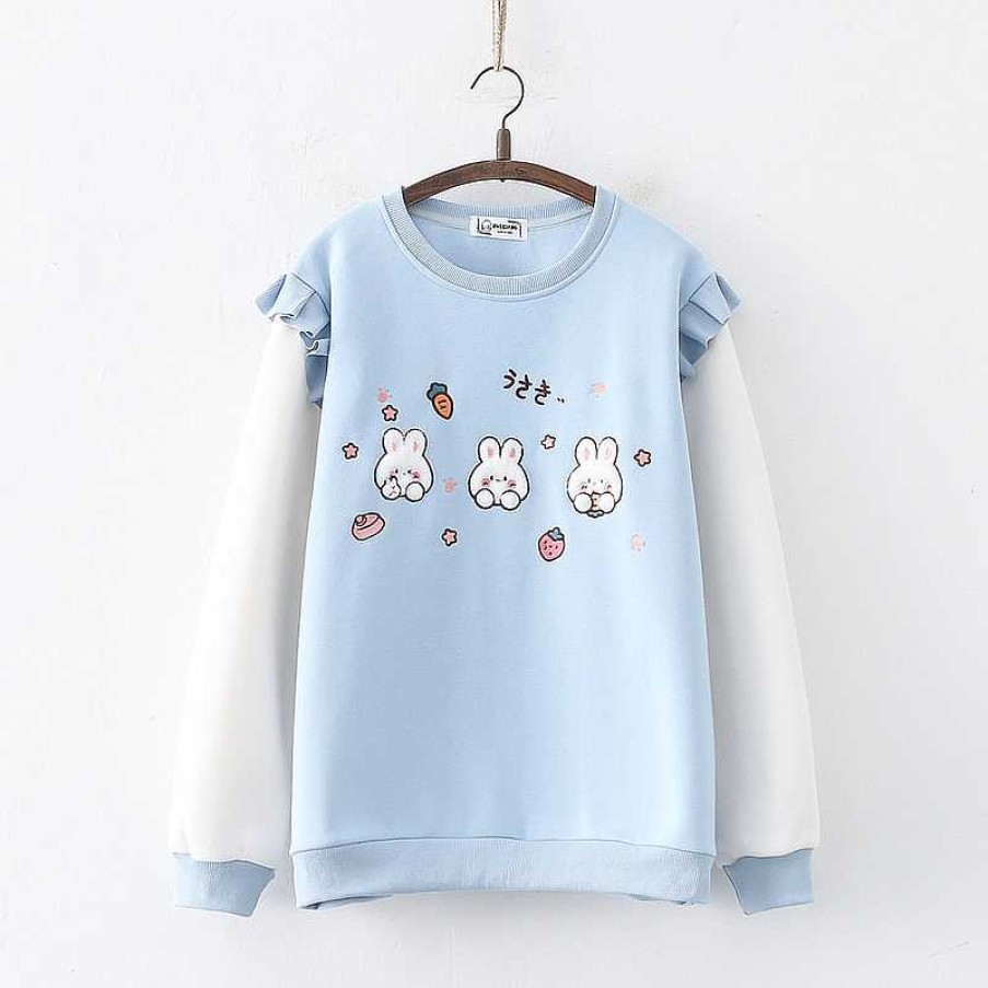 Clothing Kawaii Therapy | Kawaii Therapy Bunny Carrot Pastel Hoodie Limited Edition