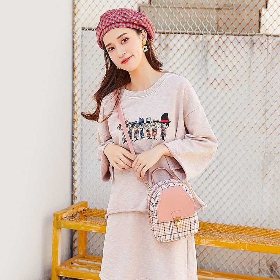 Bags Kawaii Therapy | Kawaii Korea Style Mini Plaid Shoulder Bag