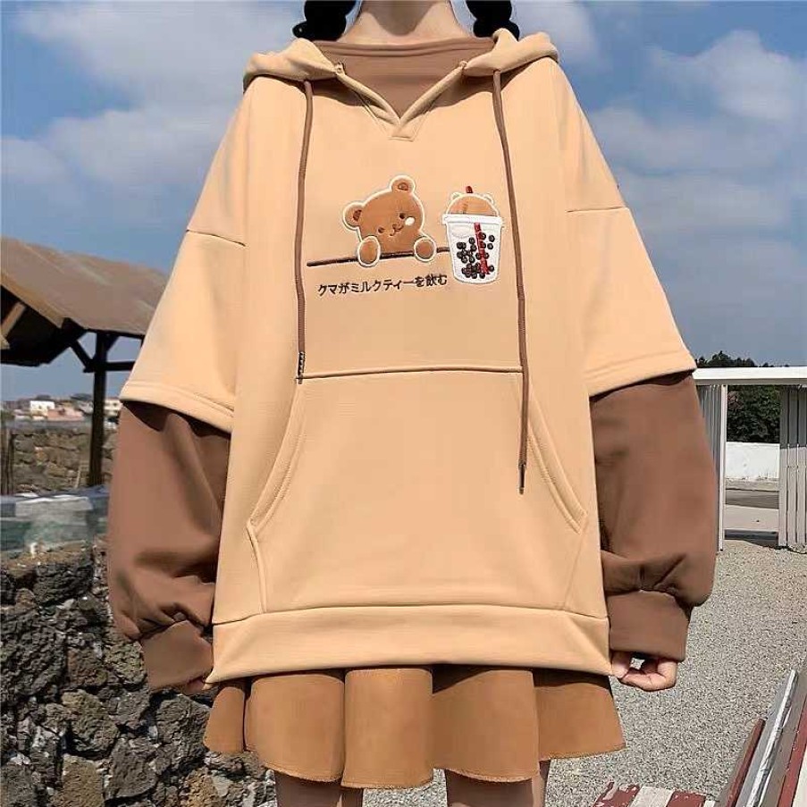 Clothing Kawaii Therapy | Kawaii Bear Bubble Tea Harajuku Hoodie Special Edition