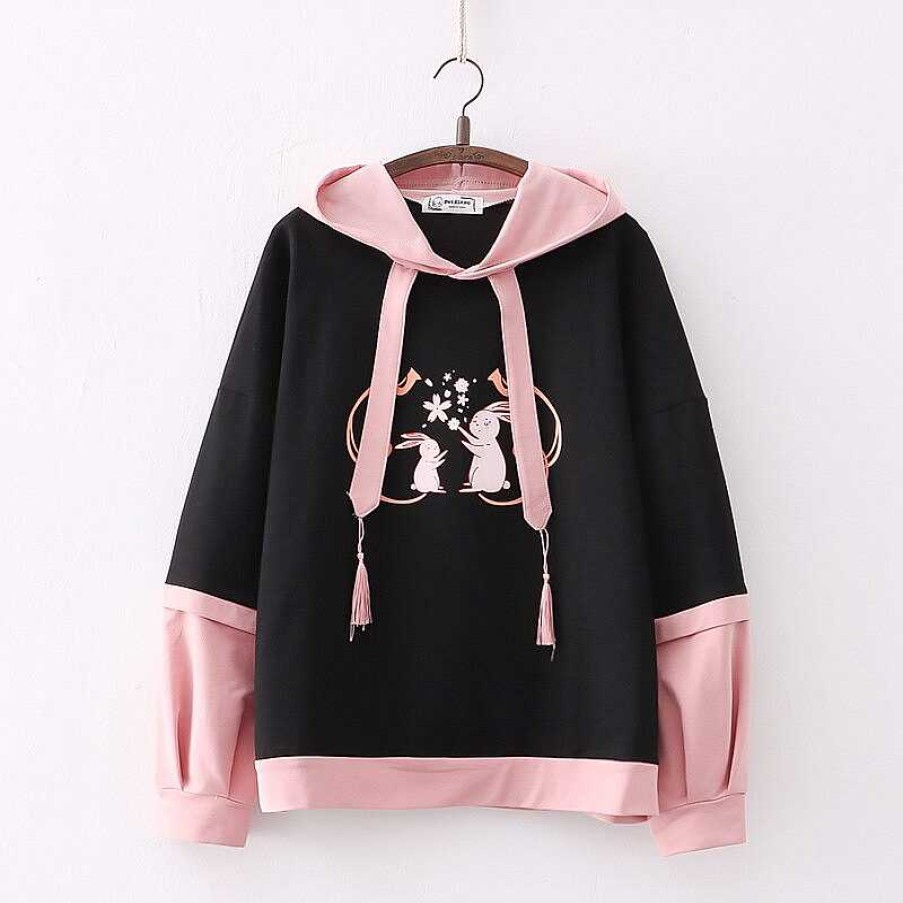 Clothing Kawaii Therapy | Kawaii Bunny Sakura Harajuku Hoodie Special Edition