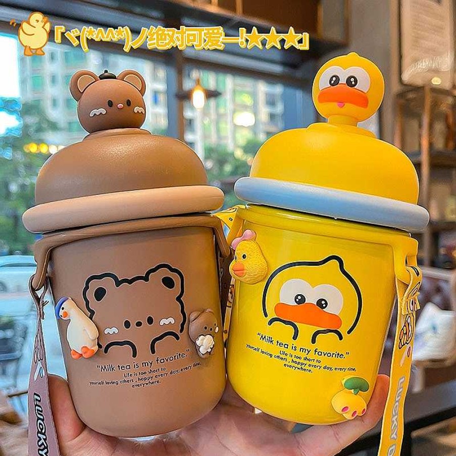 Bottles Kawaii Therapy | Kawaii Animal Style Thermal Stainless Steel Cup Bottle