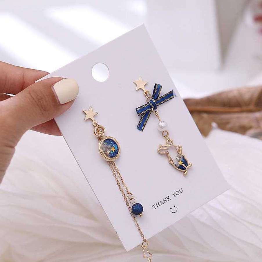 Accessories Kawaii Therapy | Kawaii Bunny Galaxy Star Korea Earrings Limited Edition