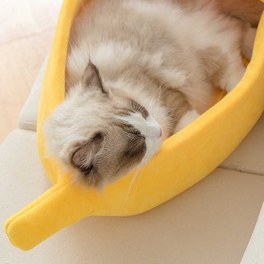 Accessories Kawaii Therapy | Kawaii Banana Soft Cushion Cat Bed Limited Edition