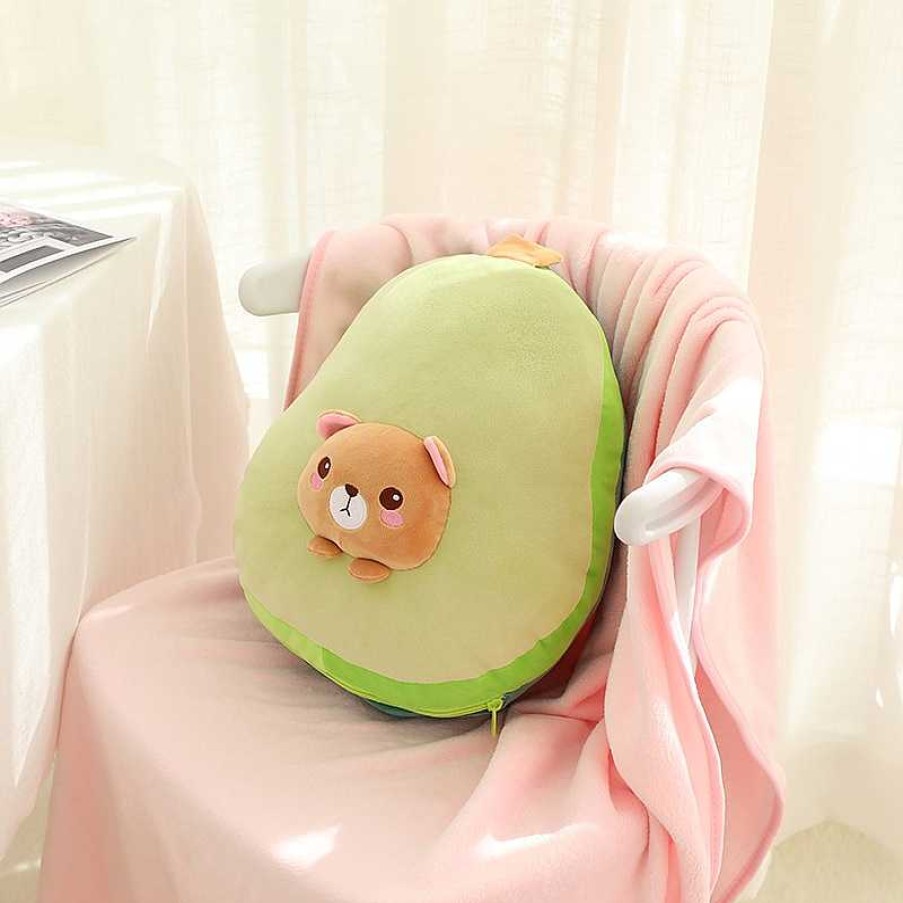 Plushies Kawaii Therapy | Kawaii Avocado Stuffed Bear Plush Pillow Avocado Doll Only