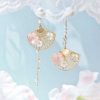 Accessories Kawaii Therapy | Kawaii Cherry Blossom Fan Earrings Limited Edition