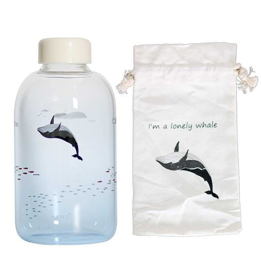 Bottles Kawaii Therapy | Kawaii Blue Whale Glass Bottle (600Ml) Blue Whale 600Ml