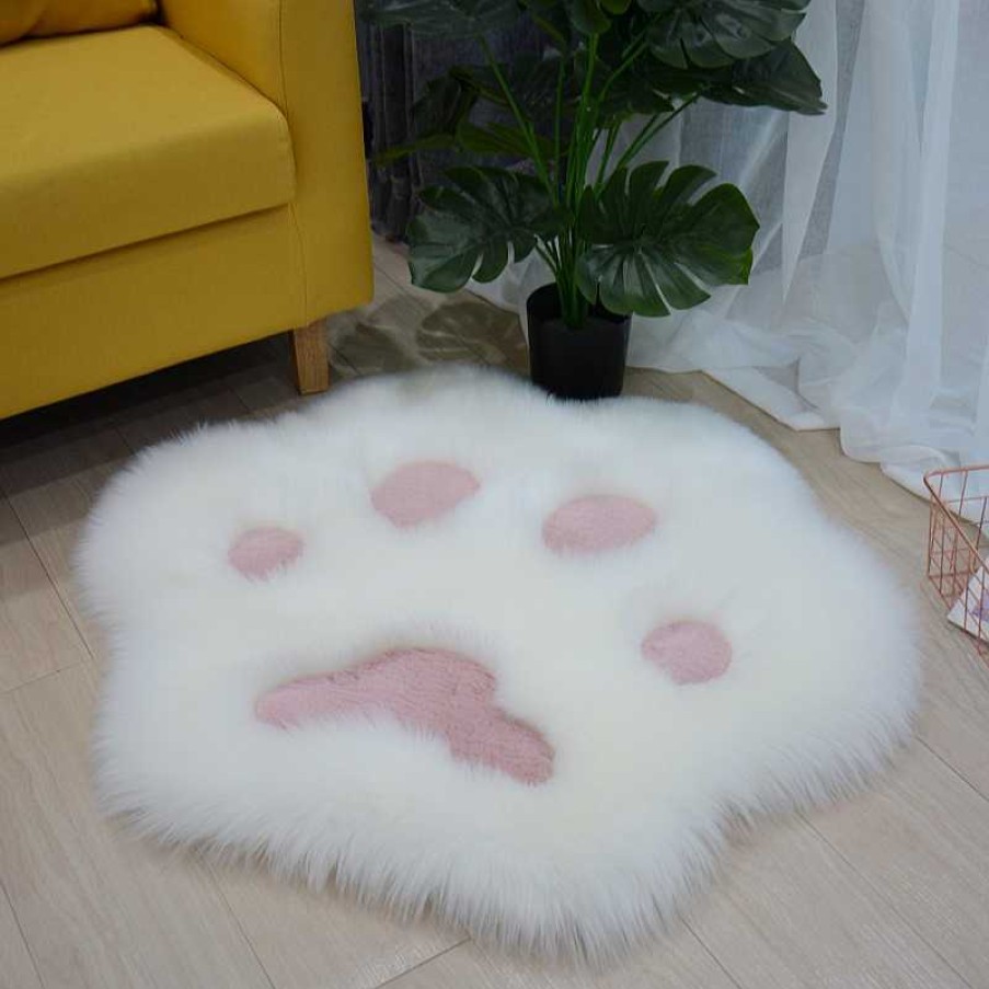 Accessories Kawaii Therapy | Kawaii Cat Paw Furry Floor Mat Limited Edition