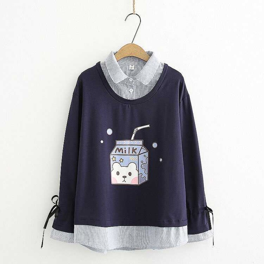 Clothing Kawaii Therapy | Kawaii Bear Milk Harajuku Sweater Limited Edition