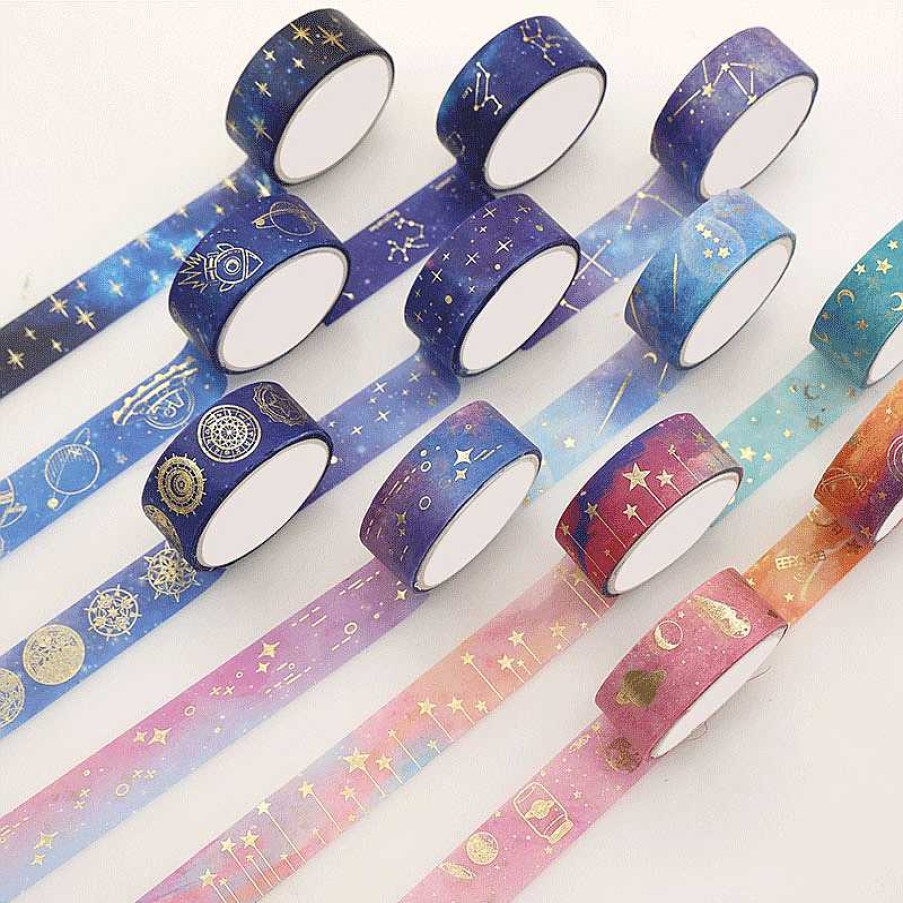 Stationery Kawaii Therapy | Kawaii Galaxy Stars Washi Tape Set (12Pcs) 12 Rolls Set A