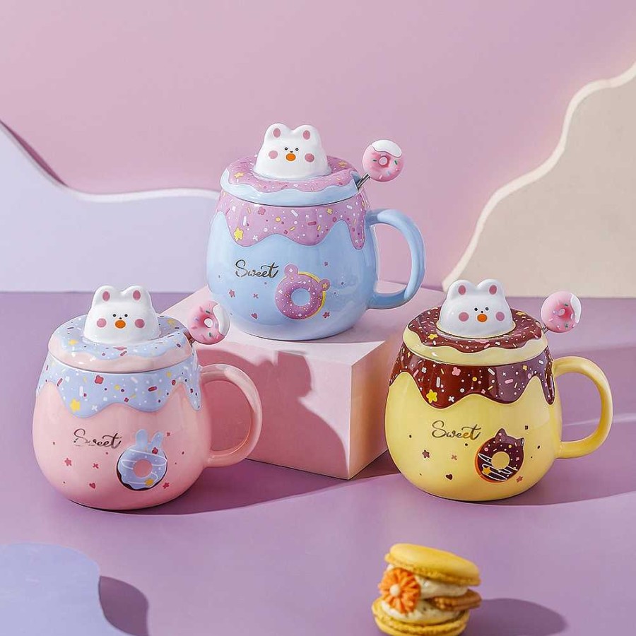 Bottles Kawaii Therapy | Kawaii Bunny Donut Ceramic Cup Special Edition