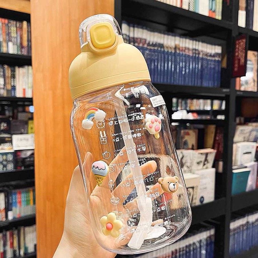 Bottles Kawaii Therapy | Kawaii Sticker Style Straw Bottle Limited Edition