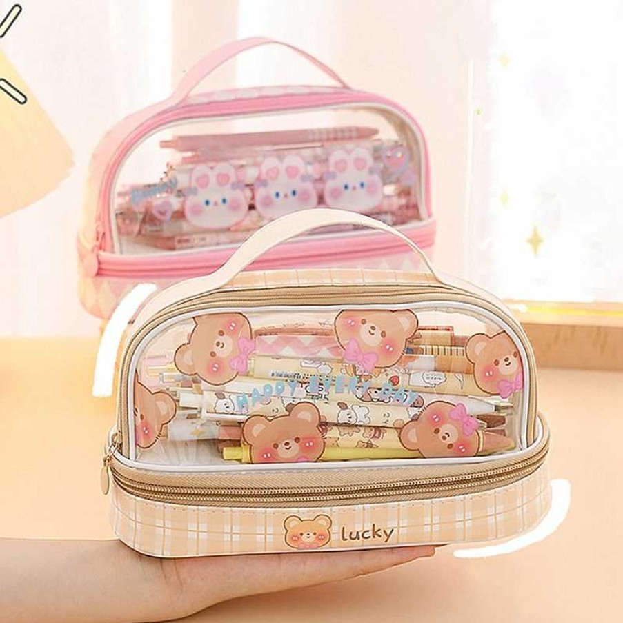 Stationery Kawaii Therapy | Kawaii Japanese Style Pastel Transparent Pencil Case