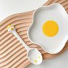 Bottles Kawaii Therapy | Kawaii Breakfast Egg Yolk Ceramic Plate Set White A