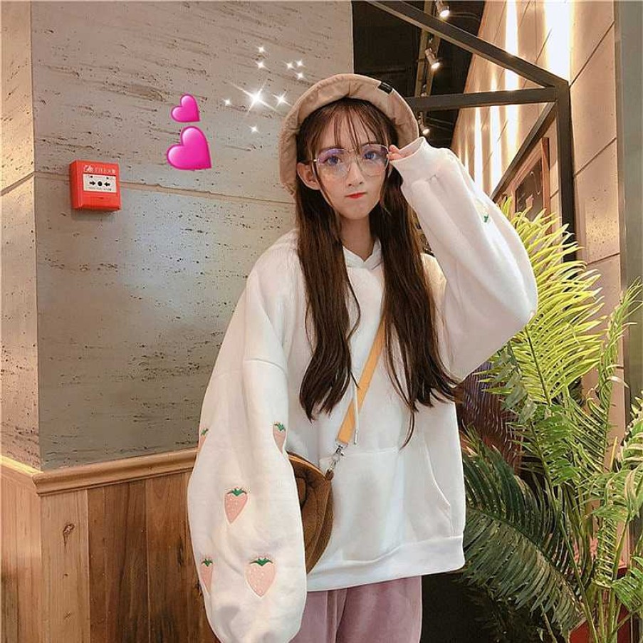 Clothing Kawaii Therapy | Kawaii Korean Style Strawberry Hoodie