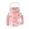 Bottles Kawaii Therapy | Kawaii Cute Jumbo Pastel Bear Straw Bottle (1000Ml)