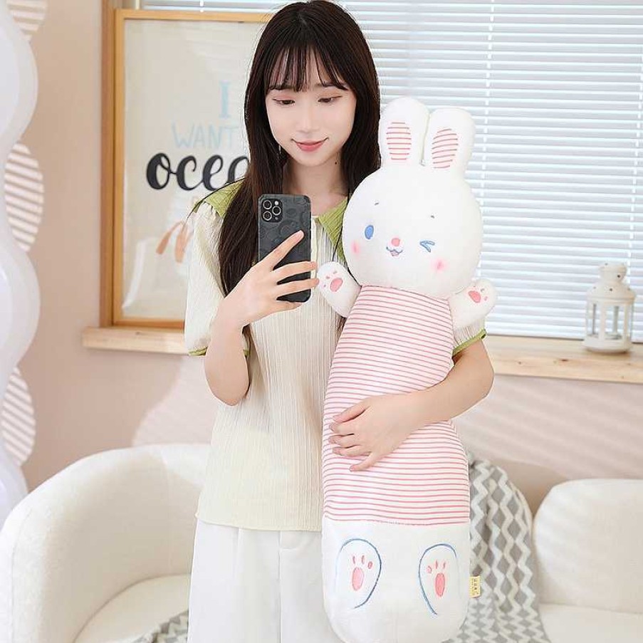 Plushies Kawaii Therapy | Kawaii Rabbit Long Plush Pillow Xl Limited Edition White