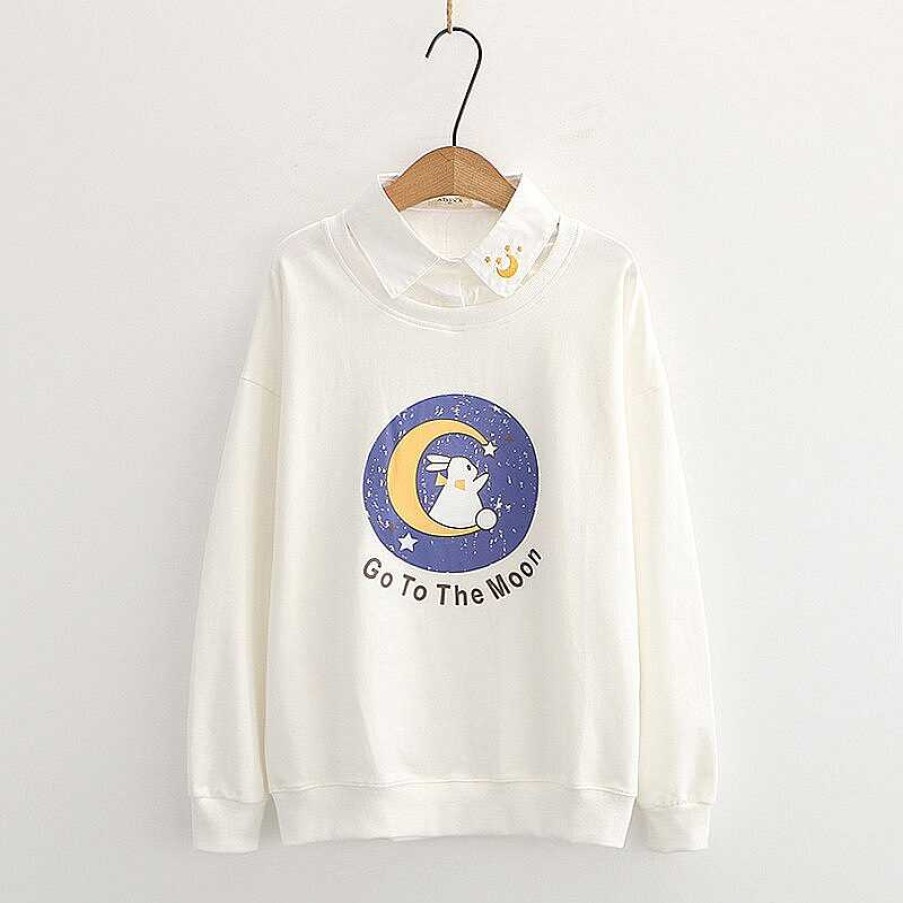 Clothing Kawaii Therapy | Kawaii Bunny Moon Harajuku Sweater Limited Edition