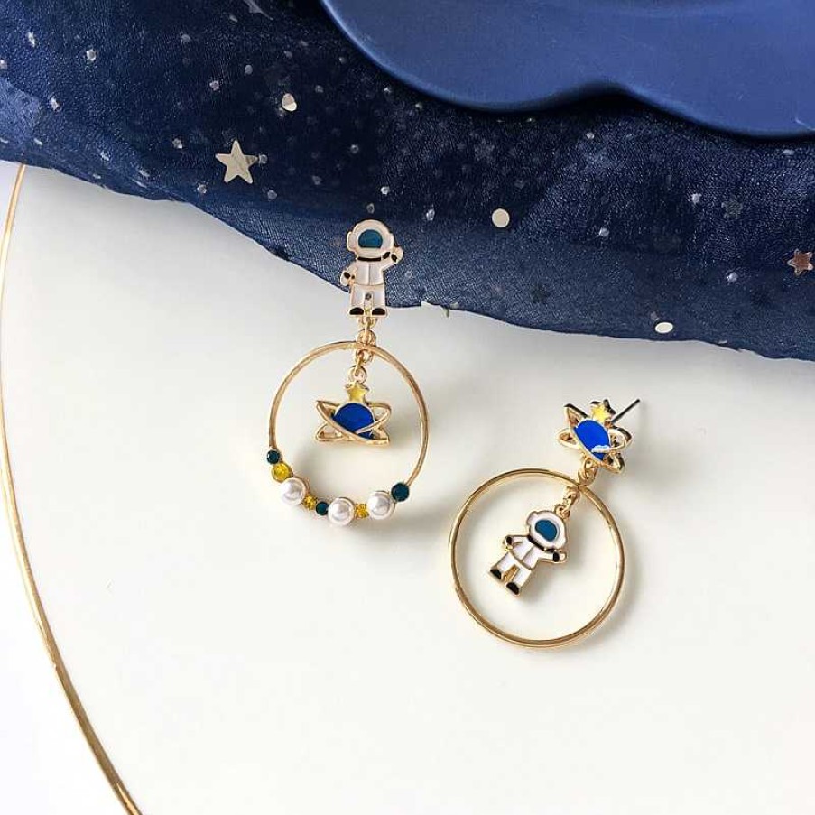 Accessories Kawaii Therapy | Kawaii Planet Astronaut Earrings Limited Edition