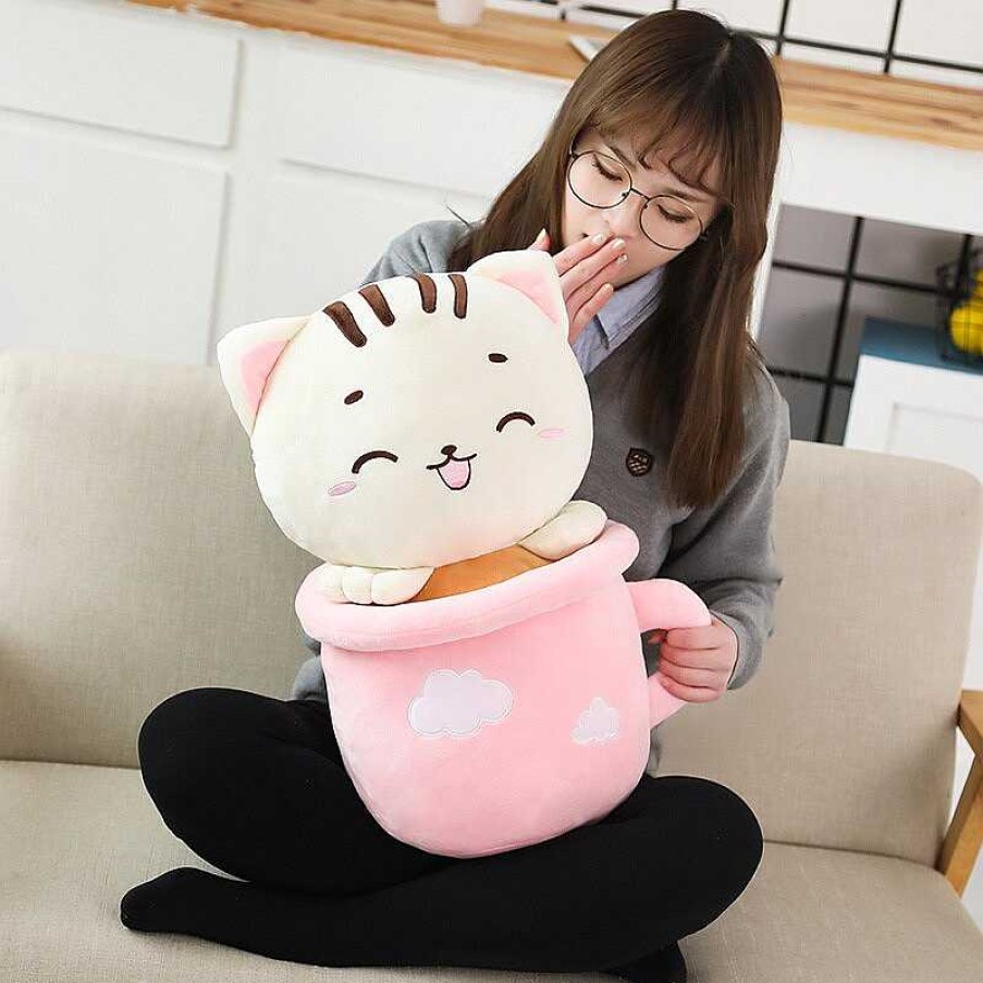 Plushies Kawaii Therapy | Kawaii Neko Cat Tea Cup Plush Limited Edition